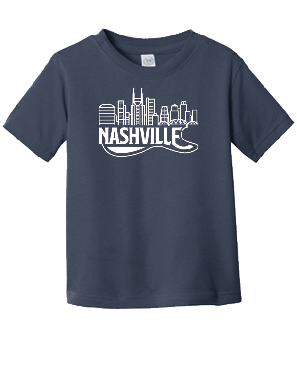 Nashville Half Guitar TODDLER - Navy Toddler T-Shirt