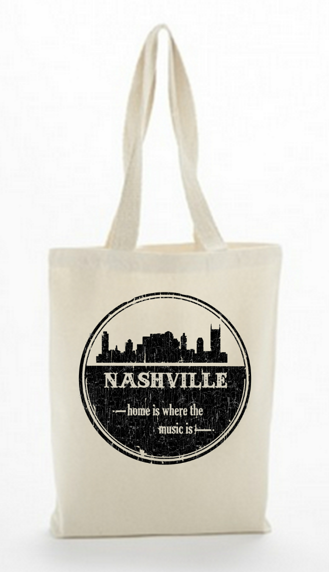 Canvas Bag - Nashville Home Is Where The Music Is